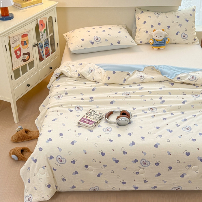 91家纺网 家纺一手货源 找家纺 漫仙阁家纺 2026新款空调被保暖透气抗菌夏被子被芯 甜心狗