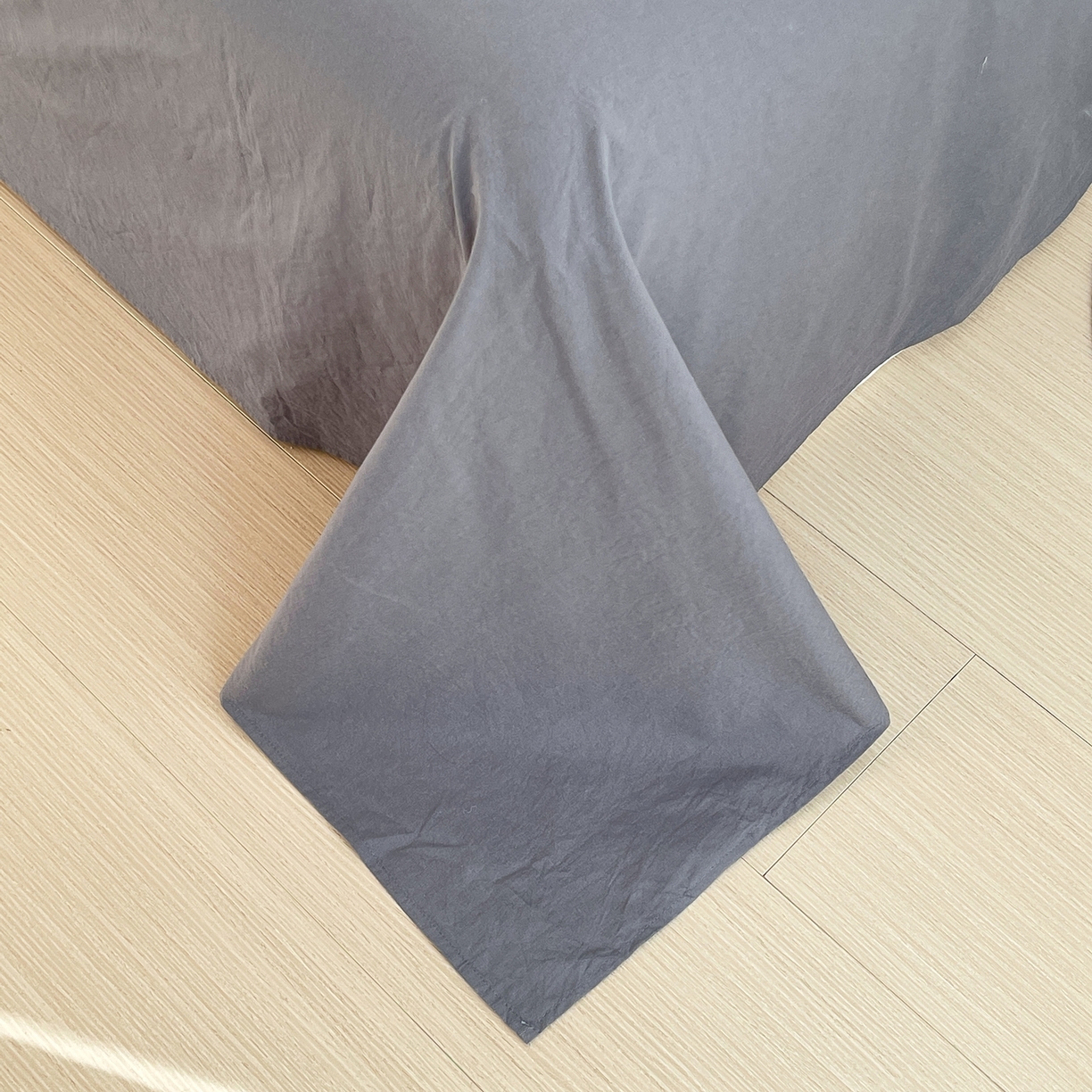 91家纺网 家纺一手货源 找家纺 春皖家纺 2026春夏新款双拼全棉水洗棉单被套被套单件单品被套 墨绿-深灰