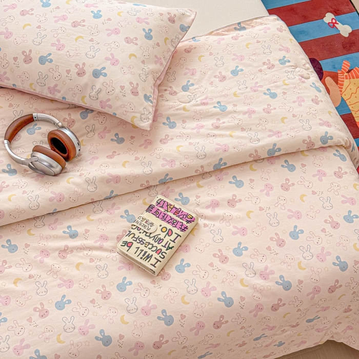 91家纺网 家纺一手货源 找家纺 漫仙阁家纺 2026新款空调被保暖透气抗菌夏被子被芯 兔耳朵