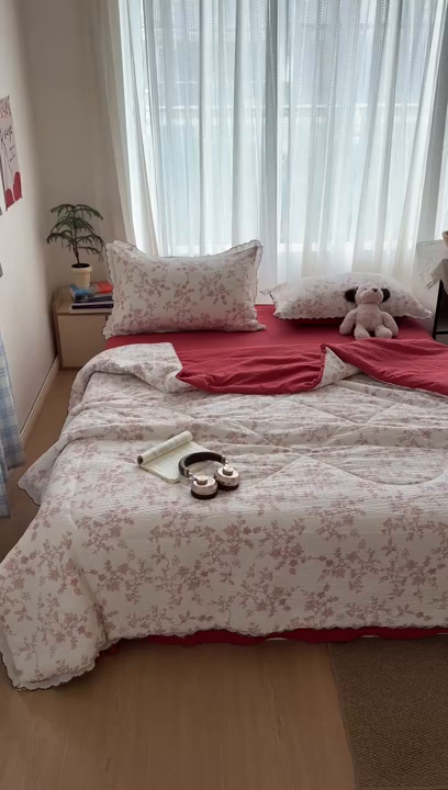 91家纺网 家纺一手货源 找家纺 欧尚 2026新款蕾丝花边夏被款四件套 丽莎