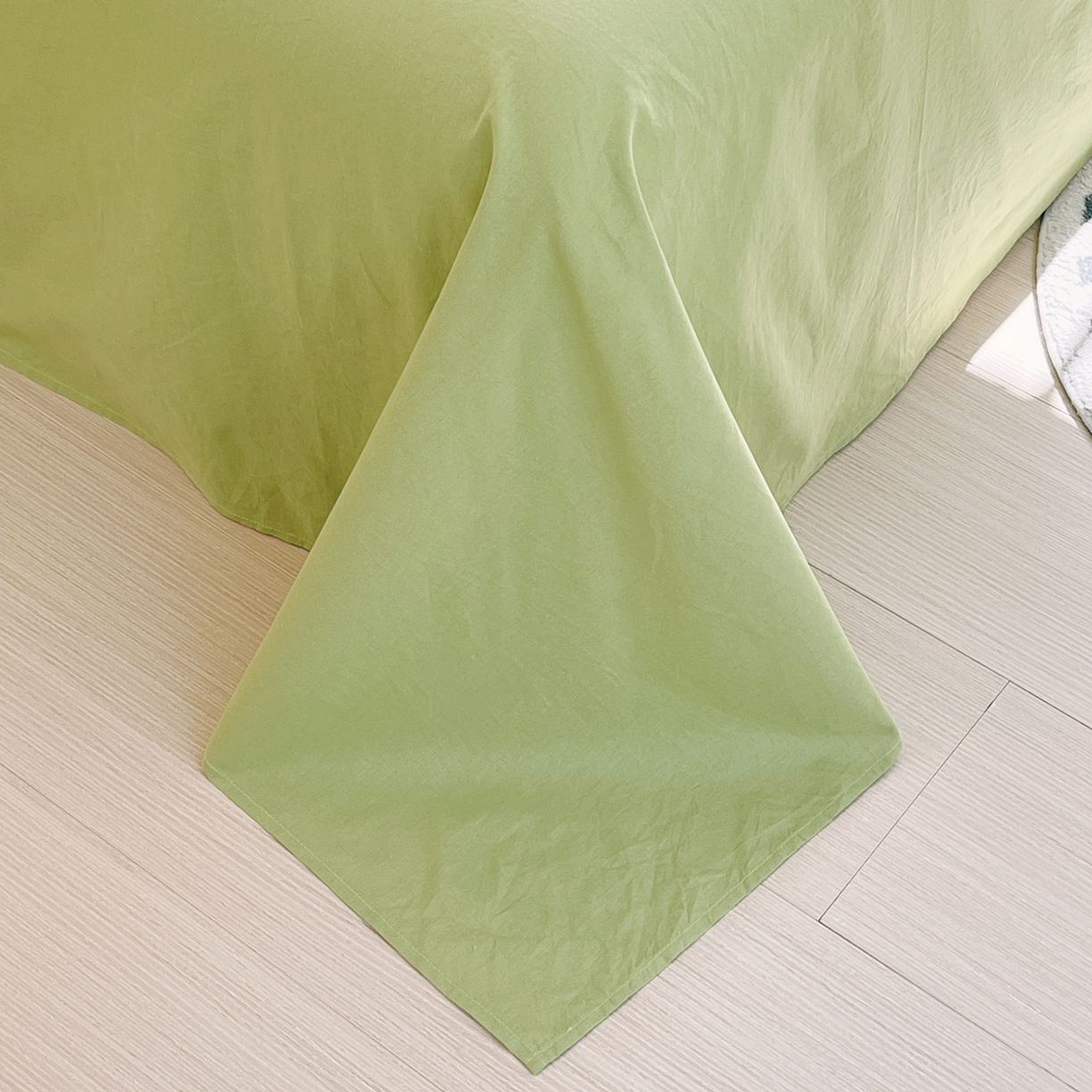 91家纺网 家纺一手货源 找家纺 春皖家纺 2026春夏新款双拼全棉水洗棉单被套被套单件单品被套 浅黄果绿