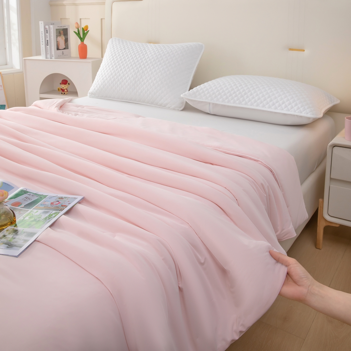 91家纺网 家纺一手货源 找家纺 （总）木兰花 2026新款凉感A类氨纶凉感丝夏被空调被夏凉被