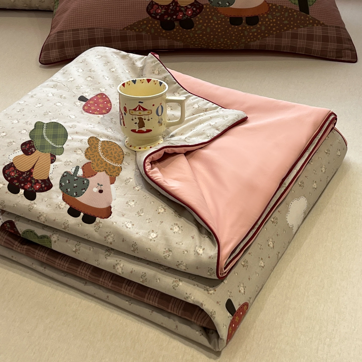 91家纺网 家纺一手货源 找家纺 （总）羚羊语家纺 2026新款全棉印花仿锦氨凉感丝夏被100纯棉空调被卡通两用多功能被子被芯小冰皮冰淇淋夏凉被