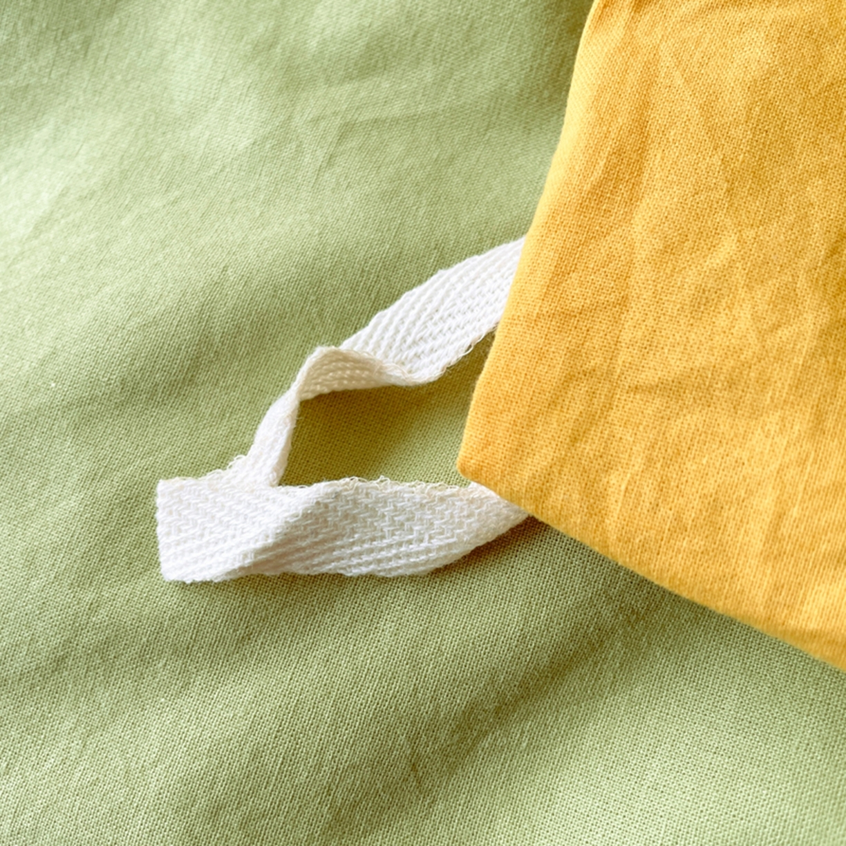 91家纺网 家纺一手货源 找家纺 春皖家纺 2026春夏新款双拼全棉水洗棉单被套被套单件单品被套 深黄-果绿