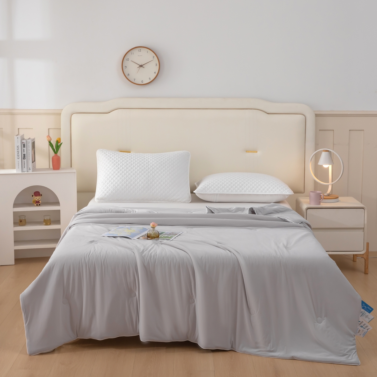 木兰花 2026新款凉感A类氨纶凉感丝夏被空调被夏凉被 优雅灰