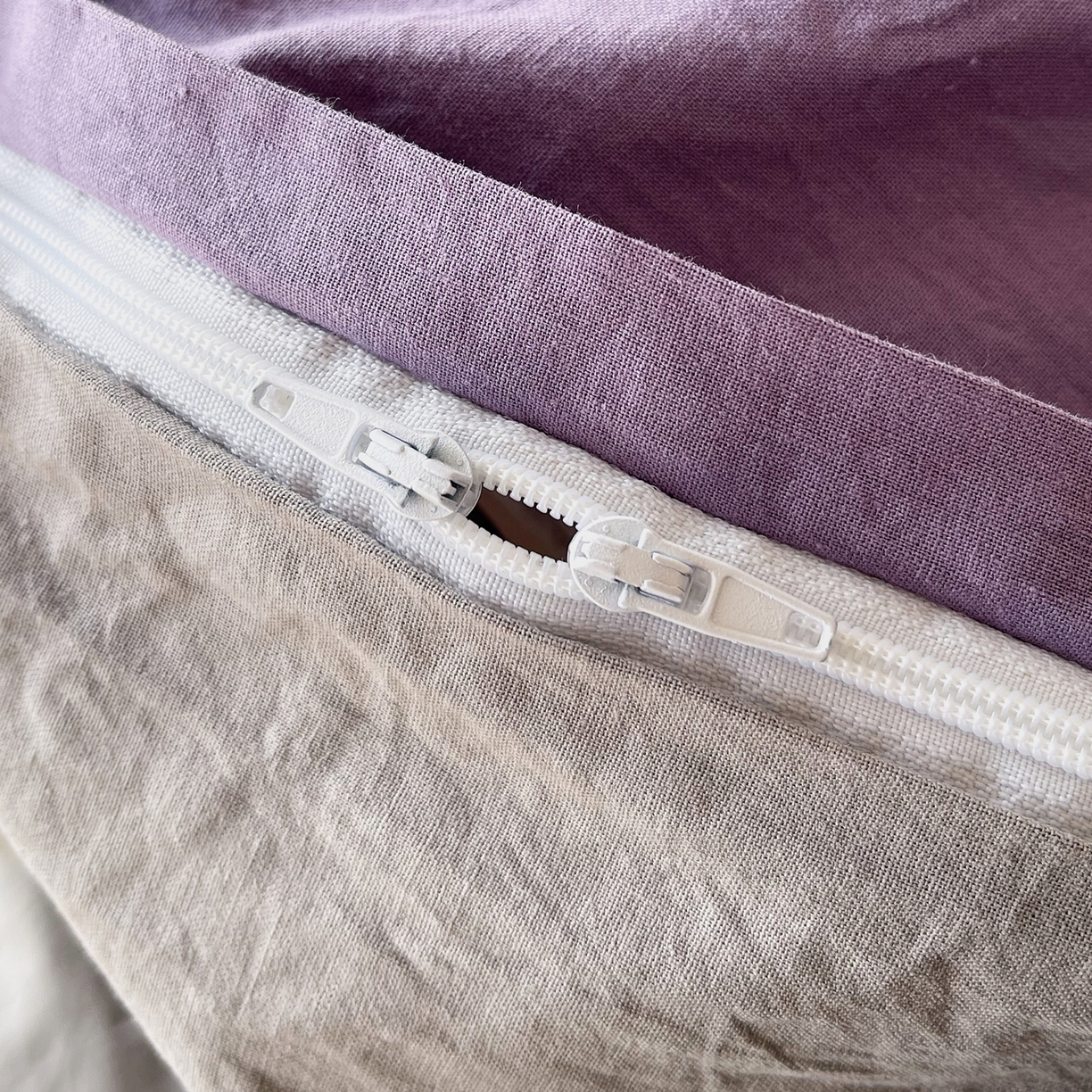 91家纺网 家纺一手货源 找家纺 春皖家纺 2026春夏新款双拼全棉水洗棉单被套被套单件单品被套 水晶紫-浅灰