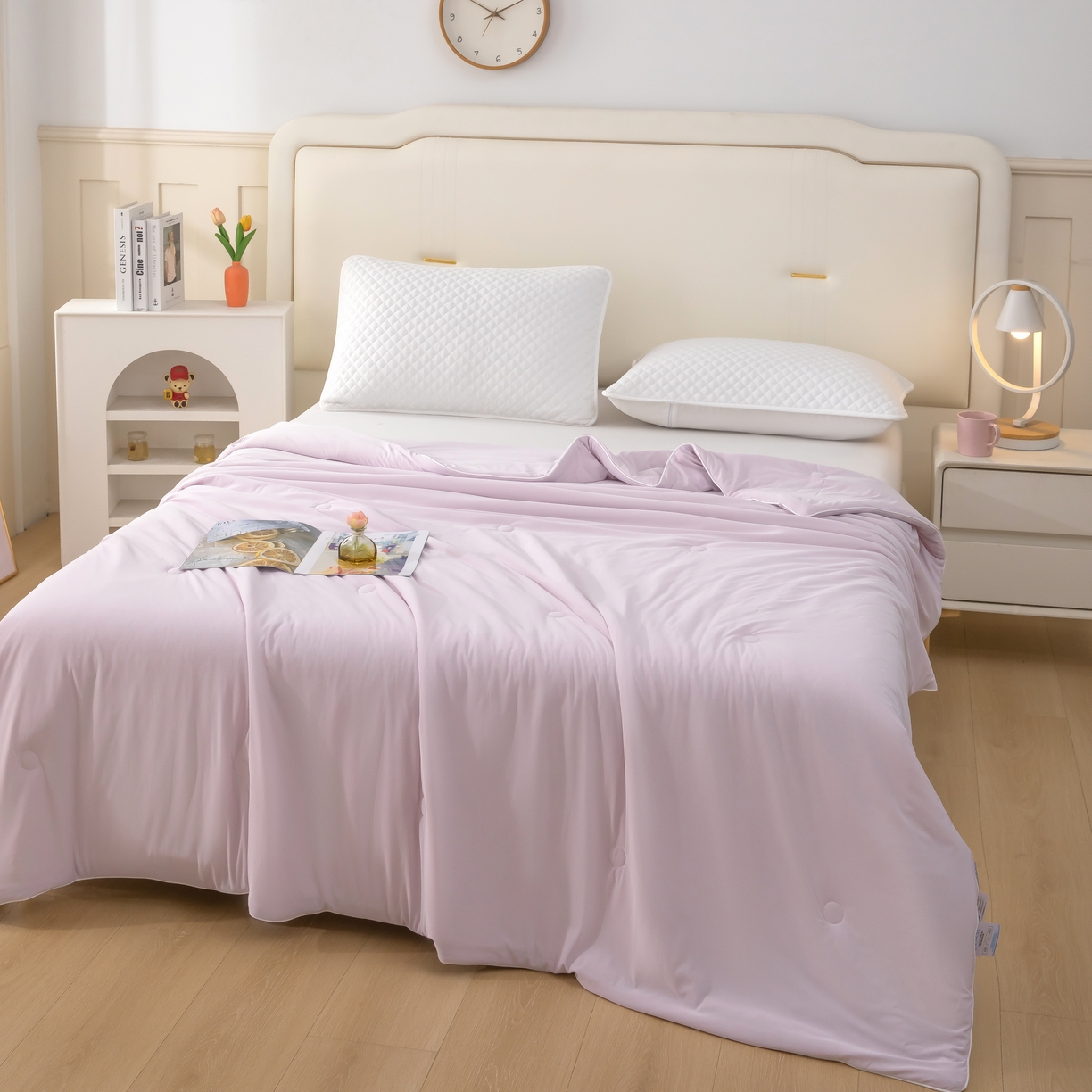 91家纺网 家纺一手货源 找家纺 木兰花 2026新款凉感A类氨纶凉感丝夏被空调被夏凉被 香芋紫