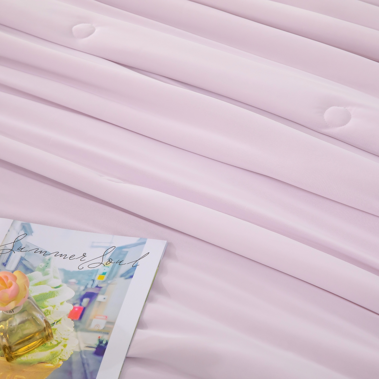 91家纺网 家纺一手货源 找家纺 木兰花 2026新款凉感A类氨纶凉感丝夏被空调被夏凉被 香芋紫