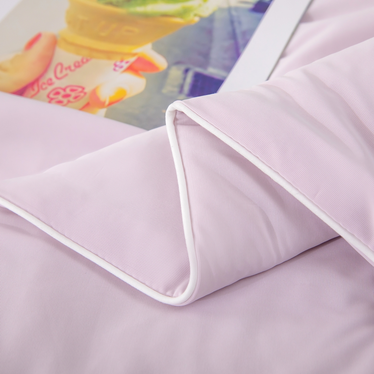 91家纺网 家纺一手货源 找家纺 木兰花 2026新款凉感A类氨纶凉感丝夏被空调被夏凉被 香芋紫