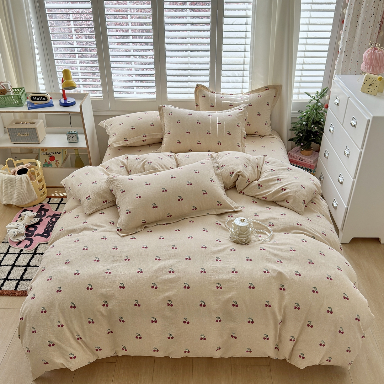 91家纺网 家纺一手货源 找家纺 （总）恋尚羽家纺 2026新款双层纱水洗棉四件套