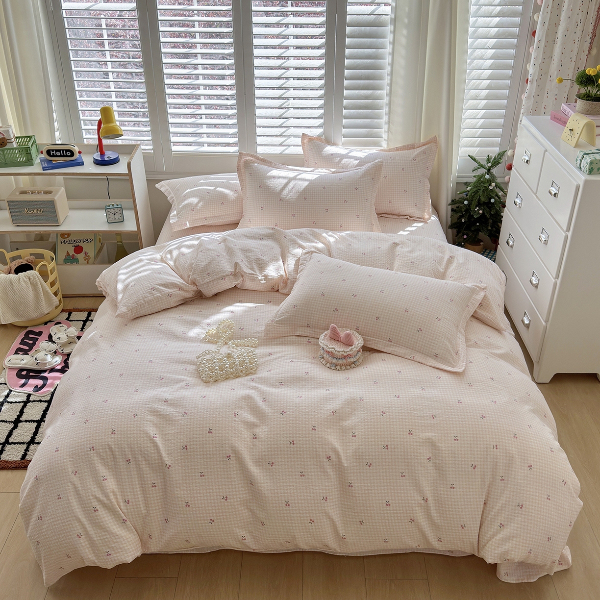 91家纺网 家纺一手货源 找家纺 （总）恋尚羽家纺 2026新款双层纱水洗棉四件套