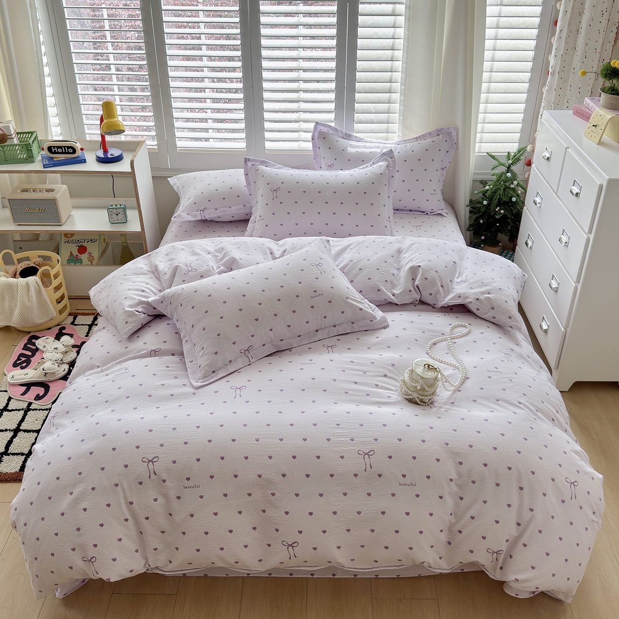 91家纺网 家纺一手货源 找家纺 （总）恋尚羽家纺 2026新款双层纱水洗棉四件套