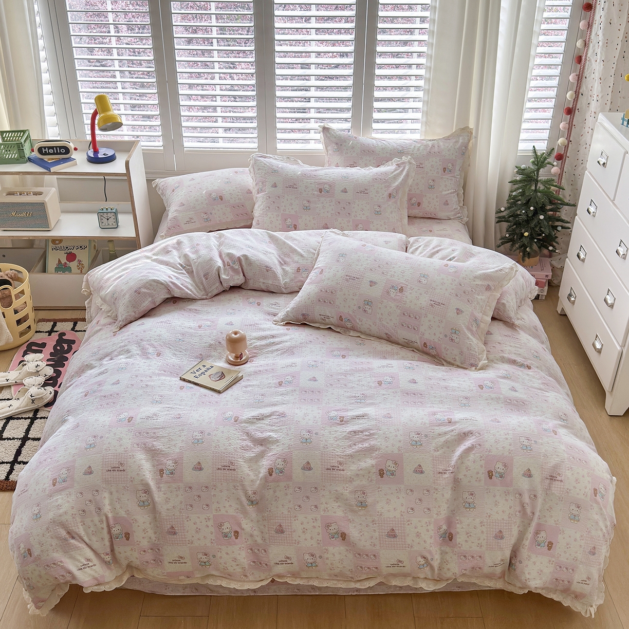 91家纺网 家纺一手货源 找家纺 （总）恋尚羽家纺 2026新款双层纱水洗棉四件套