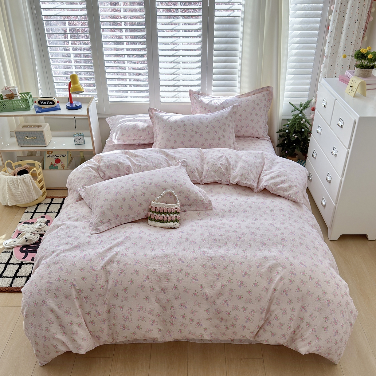 91家纺网 家纺一手货源 找家纺 （总）恋尚羽家纺 2026新款双层纱水洗棉四件套