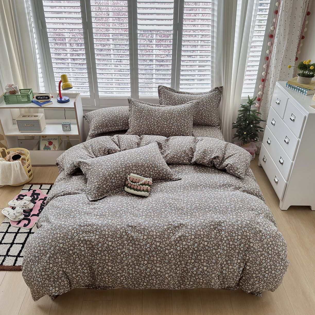 91家纺网 家纺一手货源 找家纺 （总）恋尚羽家纺 2026新款双层纱水洗棉四件套