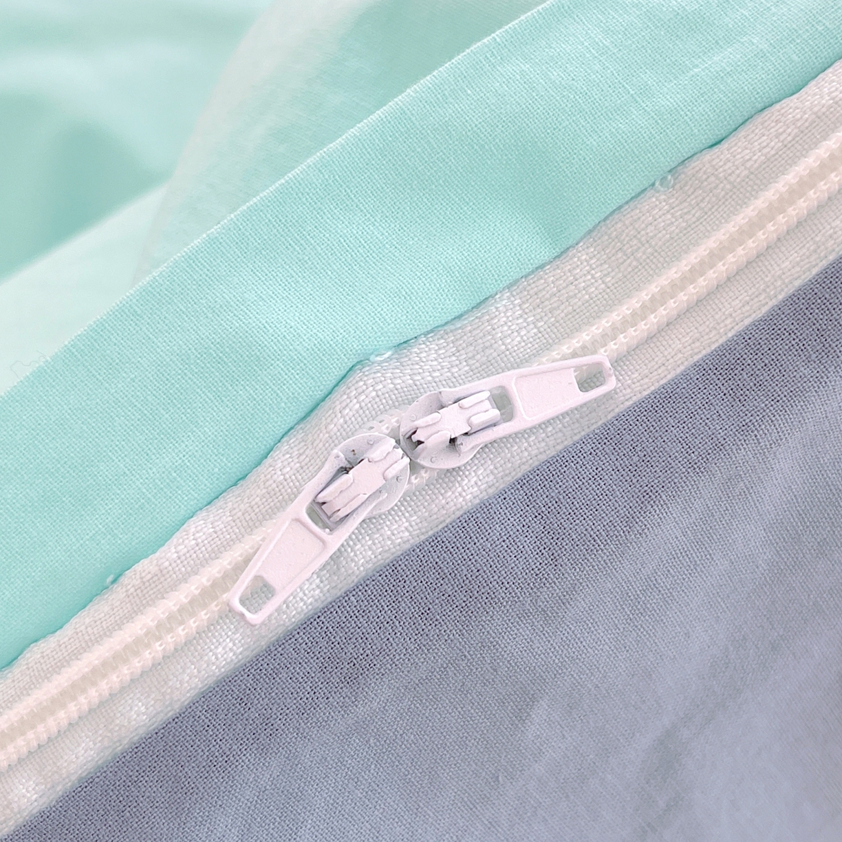 91家纺网 家纺一手货源 找家纺 春皖家纺 2026春夏新款双拼全棉水洗棉单被套被套单件单品被套 水蓝-天蓝