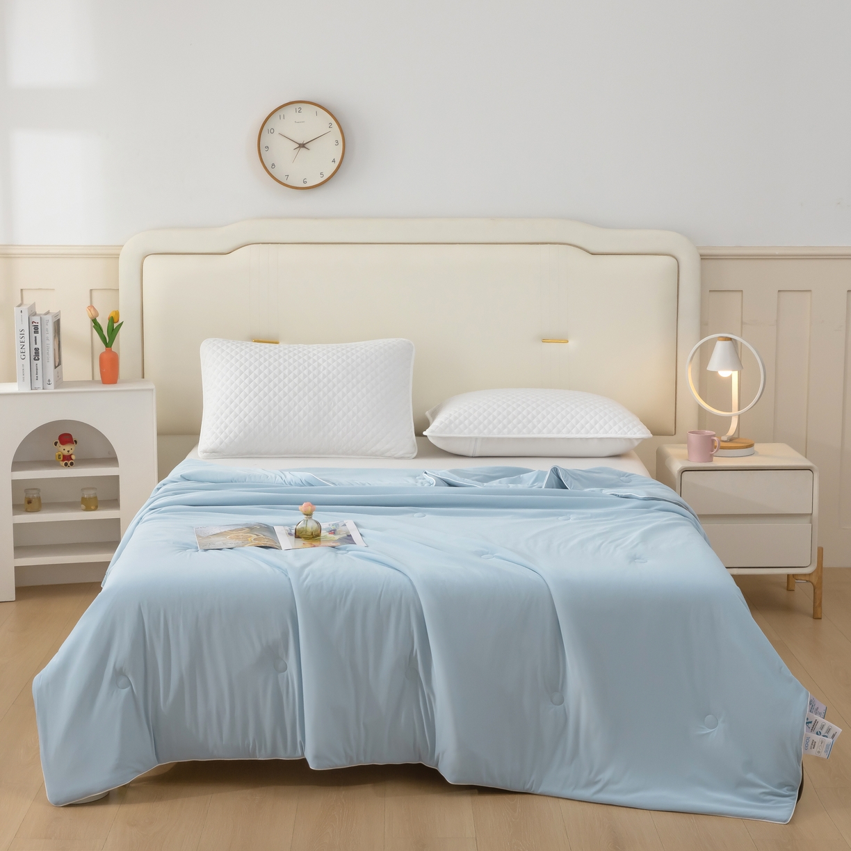 木兰花 2026新款凉感A类氨纶凉感丝夏被空调被夏凉被 天空蓝