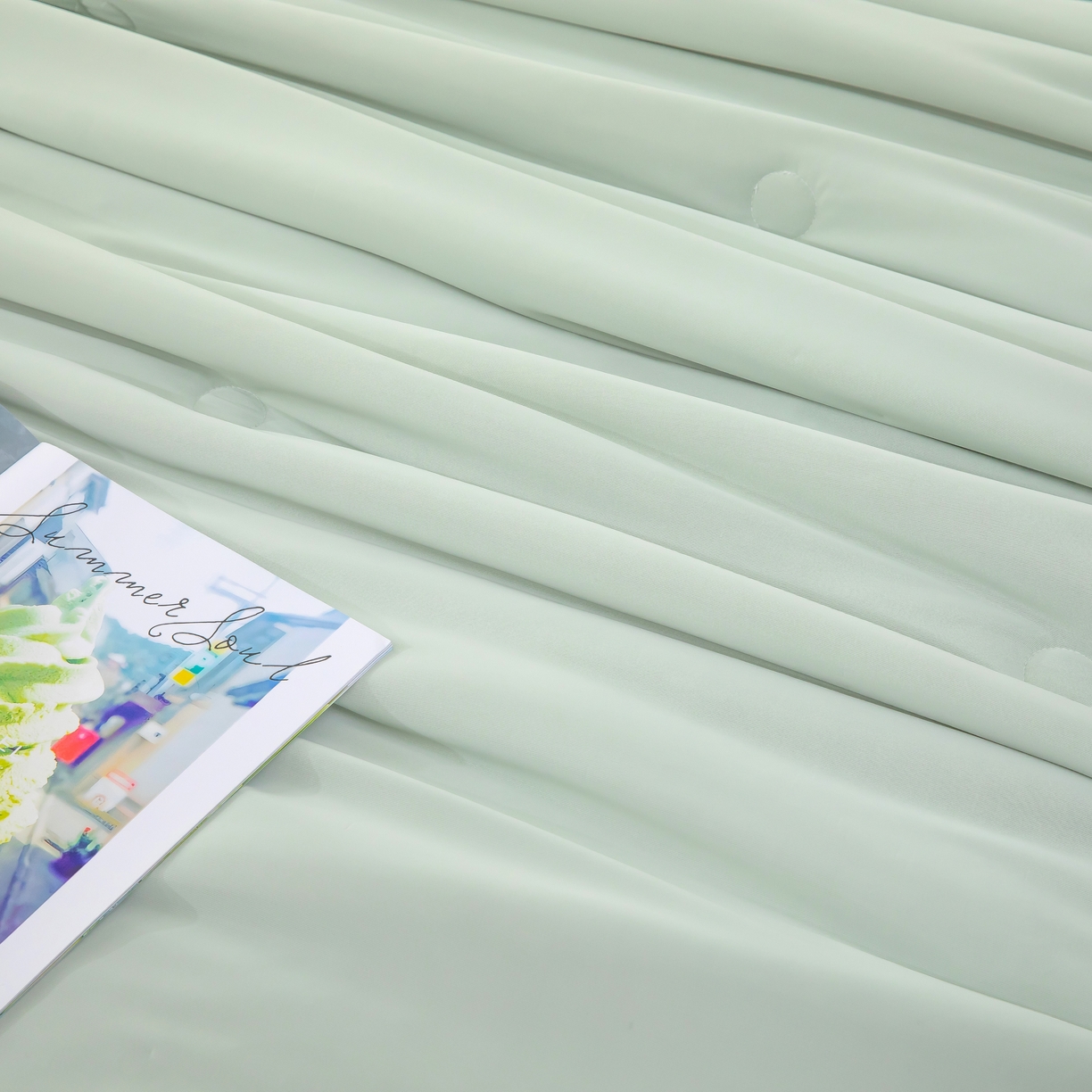 91家纺网 家纺一手货源 找家纺 木兰花 2026新款凉感A类氨纶凉感丝夏被空调被夏凉被 清茶绿