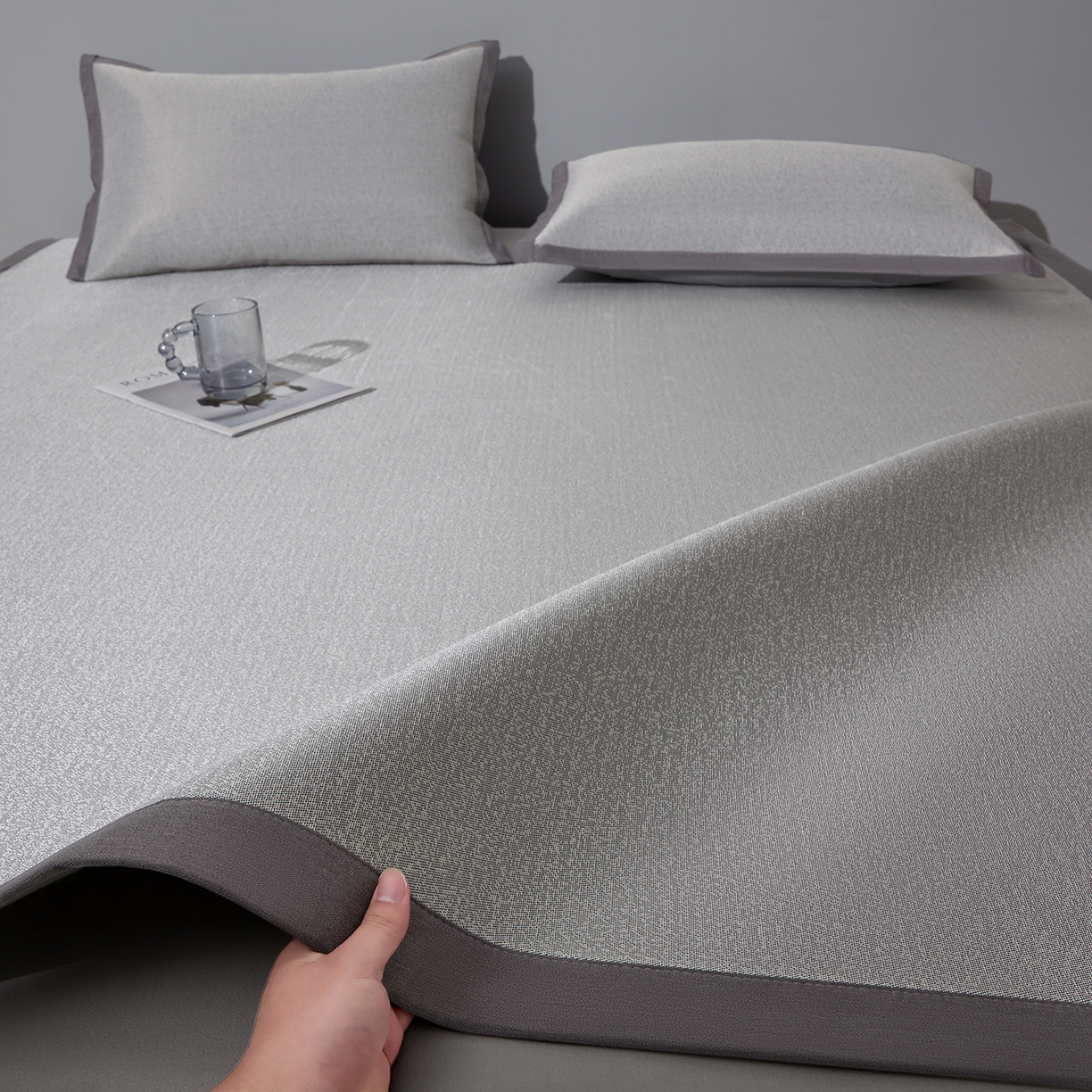 91家纺网 家纺一手货源 找家纺 （总）航途席业 2026新款清澜肌理粗冰丝凉席席子-可机洗