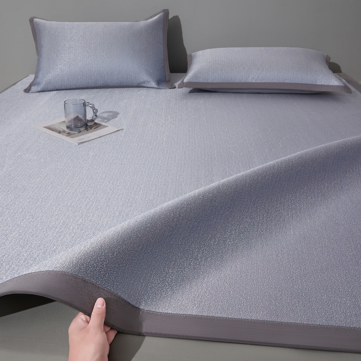 91家纺网 家纺一手货源 找家纺 （总）航途席业 2026新款清澜肌理粗冰丝凉席席子-可机洗