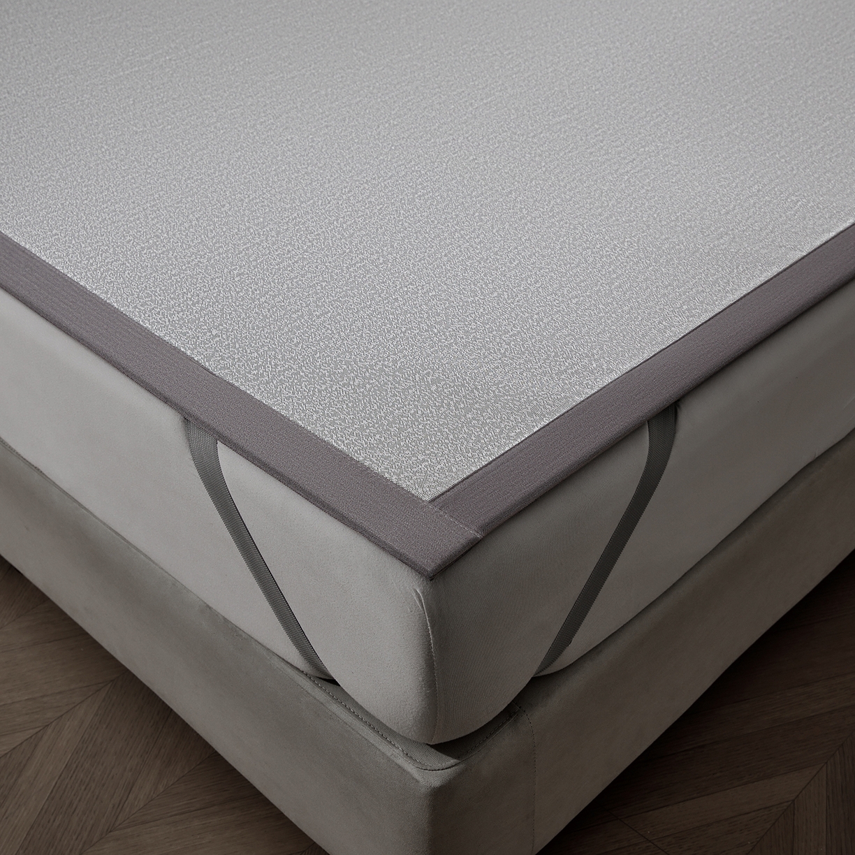 91家纺网 家纺一手货源 找家纺 航途席业 2026新款清澜肌理粗冰丝凉席席子-可机洗 灰