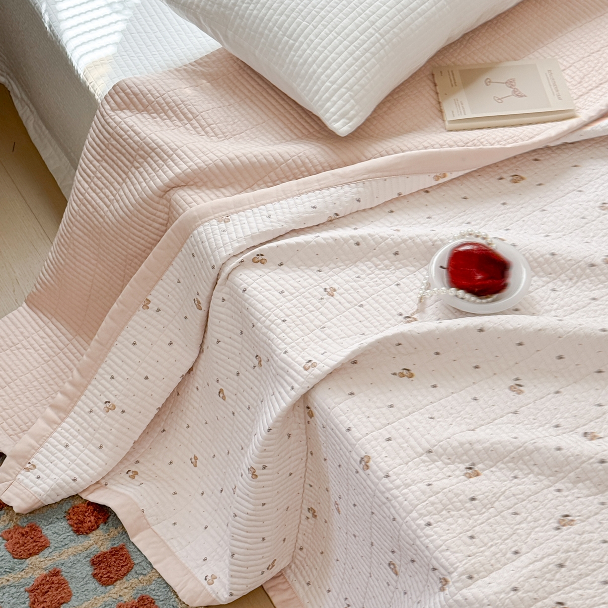 床盖工厂店 2026新款双面莫代尔天丝软凉席可铺可盖单床盖床盖单件 芝士樱桃-米