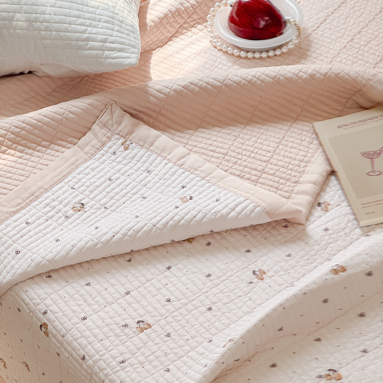 91家纺网 家纺一手货源 找家纺 床盖工厂店 2026新款双面莫代尔天丝软凉席可铺可盖单床盖床盖单件 芝士樱桃-米