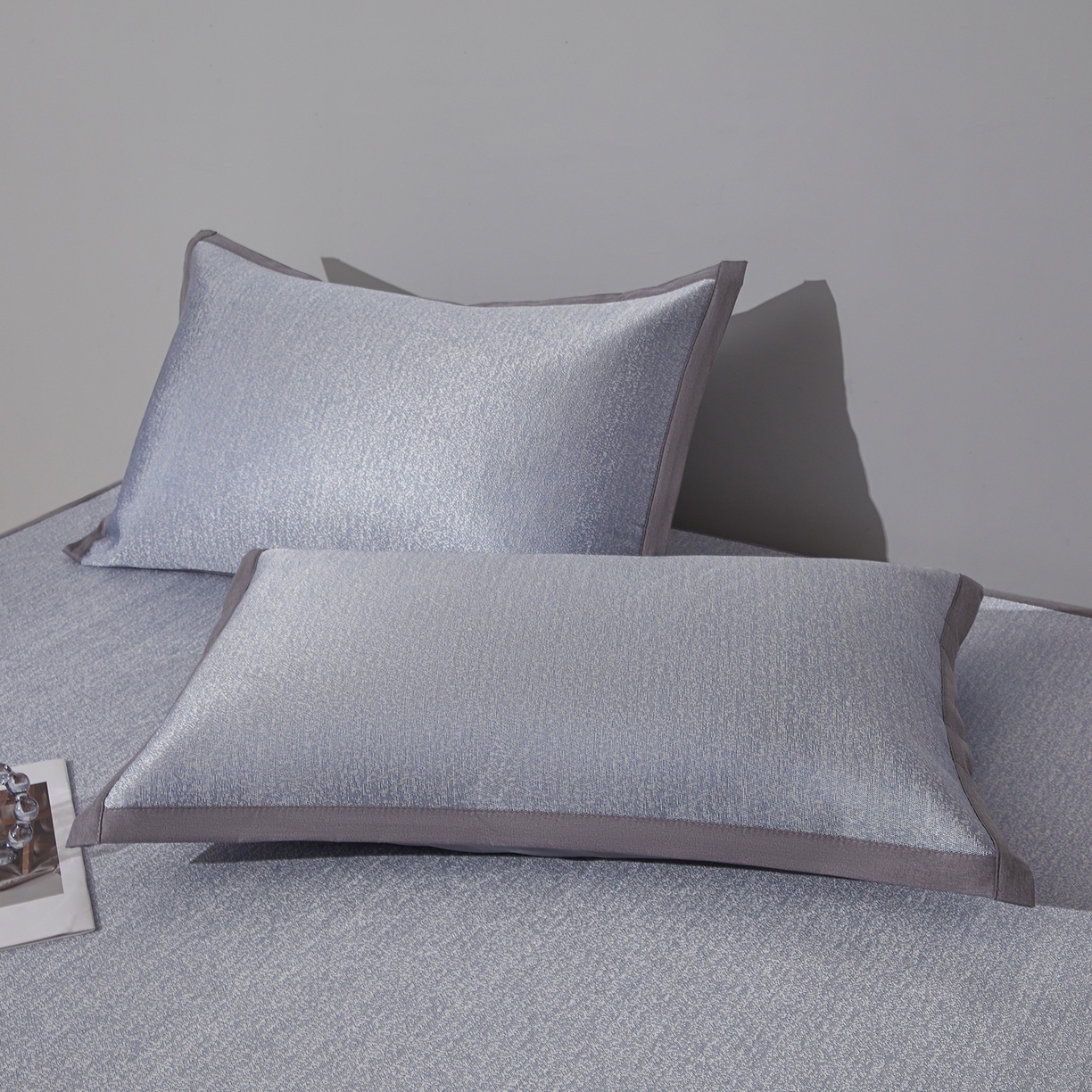 91家纺网 家纺一手货源 找家纺 航途席业 2026新款清澜肌理粗冰丝凉席席子-可机洗 蓝紫