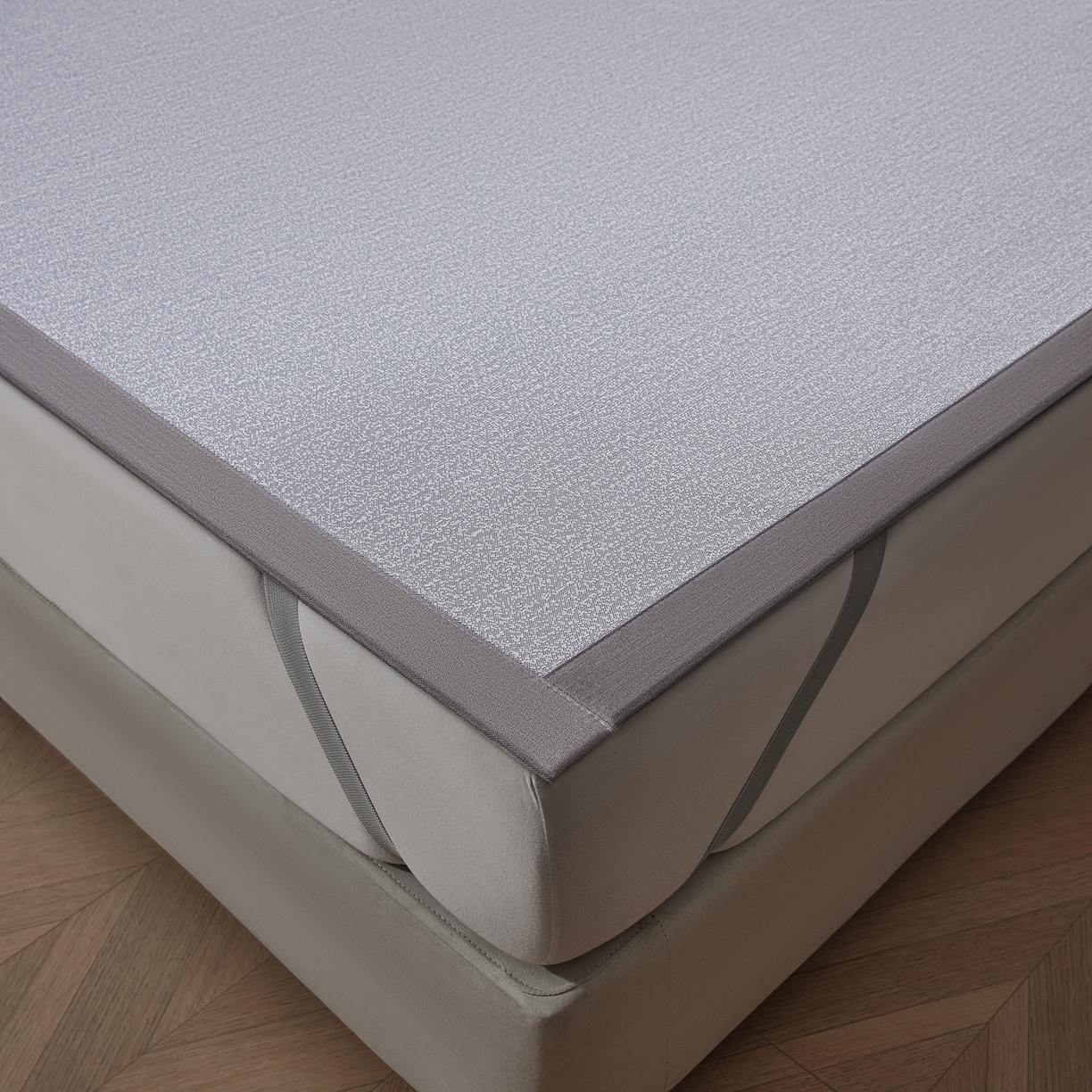 91家纺网 家纺一手货源 找家纺 航途席业 2026新款清澜肌理粗冰丝凉席席子-可机洗 蓝紫