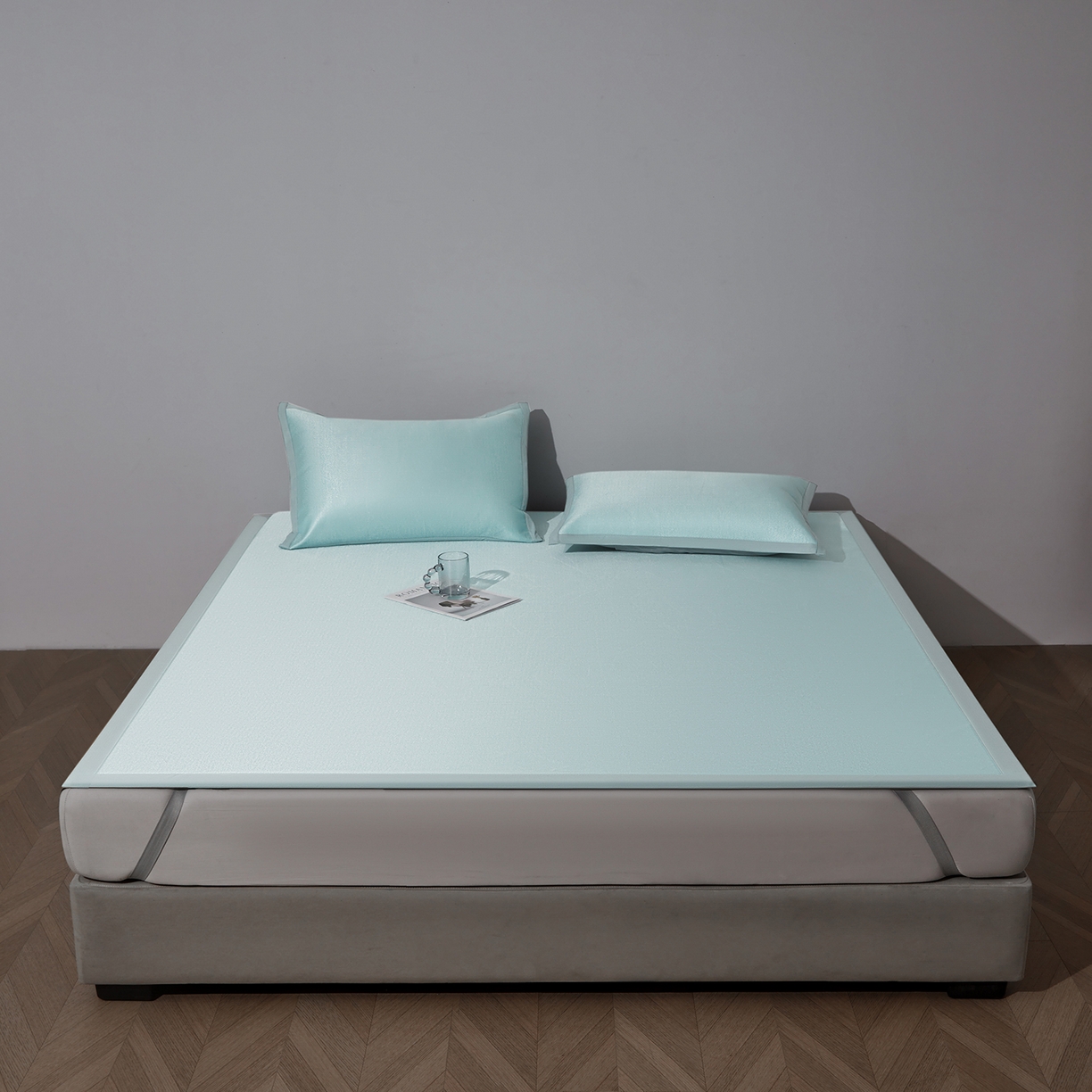 91家纺网 家纺一手货源 找家纺 航途席业 2026新款清澜肌理粗冰丝凉席席子-可机洗 绿