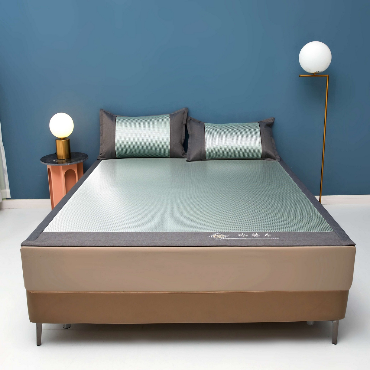 91家纺网 家纺一手货源 找家纺 席匠 2026新款冰藤三明治凉席席子 绿色