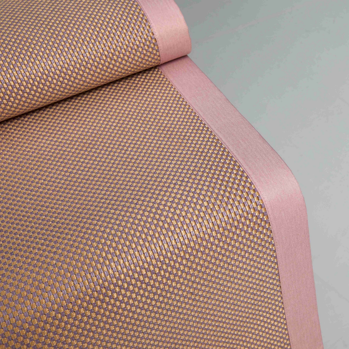 91家纺网 家纺一手货源 找家纺 席匠 2026新款冰藤三明治凉席席子 粉色