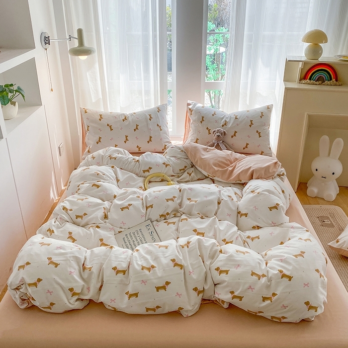 91家纺网 家纺一手货源 找家纺 （总）梦嘉居 2025新款110克超柔云感棉四件套学生宿舍三件套四季款-平铺图