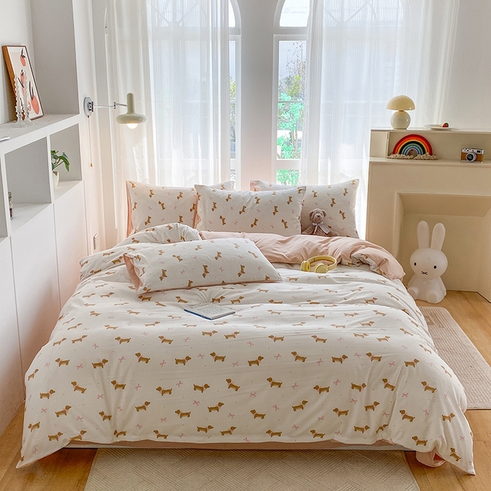 91家纺网 家纺一手货源 找家纺 （总）梦嘉居 2025新款110克超柔云感棉四件套学生宿舍三件套四季款-叠拍图