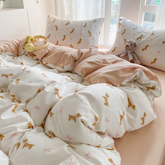 91家纺网 家纺一手货源 找家纺 （总）梦嘉居 2025新款110克超柔云感棉四件套学生宿舍三件套四季款-叠拍图