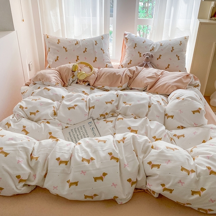 91家纺网 家纺一手货源 找家纺 （总）梦嘉居 2025新款110克超柔云感棉四件套学生宿舍三件套四季款-叠拍图