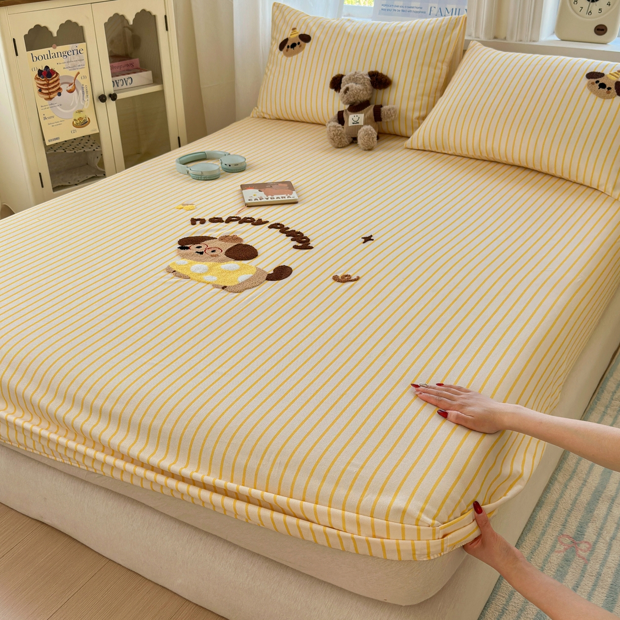 91家纺网 家纺一手货源 找家纺 （总）沐棉家居 2026新款毛巾绣老粗布全棉纯棉床笠单品床笠单件