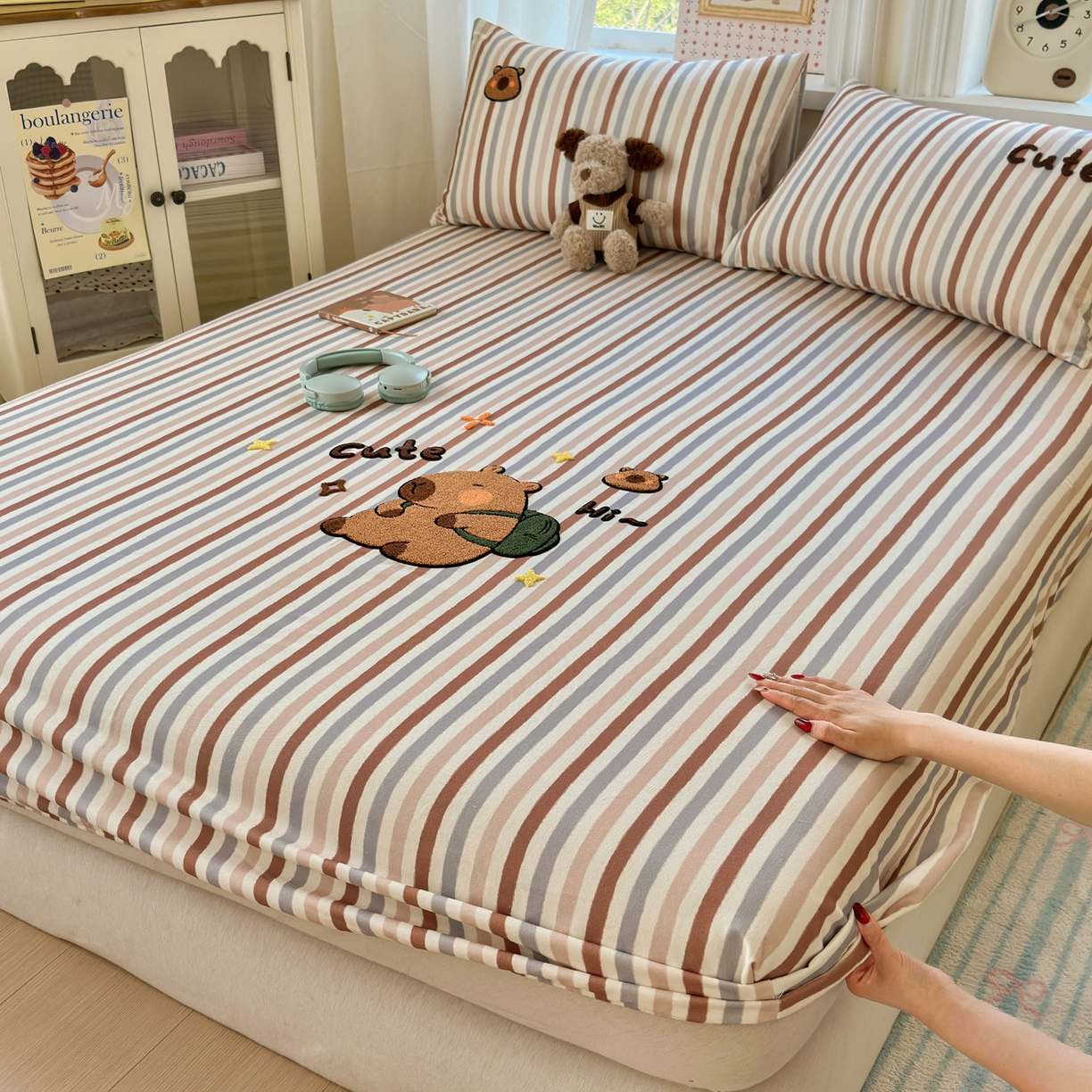 91家纺网 家纺一手货源 找家纺 （总）沐棉家居 2026新款毛巾绣老粗布全棉纯棉床笠单品床笠单件