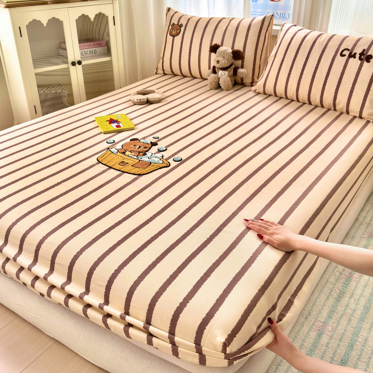 91家纺网 家纺一手货源 找家纺 （总）沐棉家居 2026新款毛巾绣老粗布全棉纯棉床笠单品床笠单件