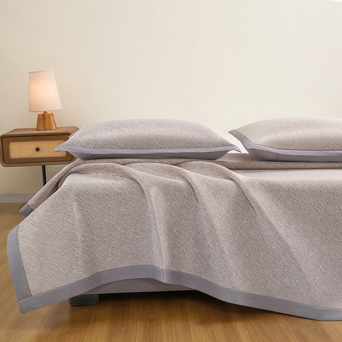 91家纺网 家纺一手货源 找家纺 （总）航途席业 2026新款素锦色织纯冰丝席凉席席子