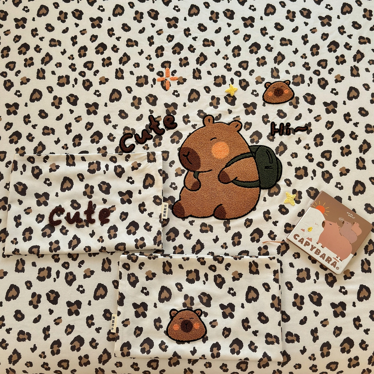 91家纺网 家纺一手货源 找家纺 沐棉家居 2026新款毛巾绣老粗布全棉纯棉床笠单品床笠单件 豹纹巴拉