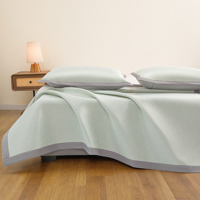 91家纺网 家纺一手货源 找家纺 （总）航途席业 2026新款素锦色织纯冰丝席凉席席子