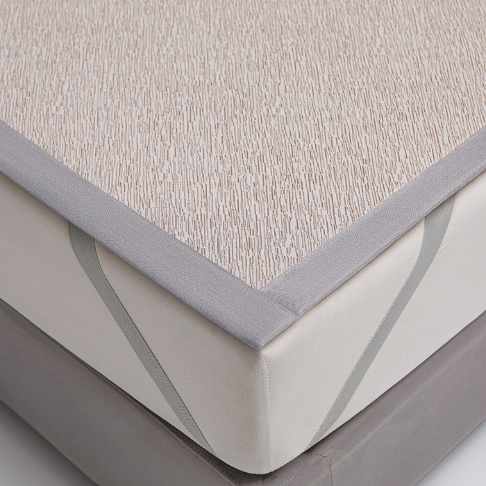 91家纺网 家纺一手货源 找家纺 航途席业 2026新款素锦色织纯冰丝席凉席席子 栗咖