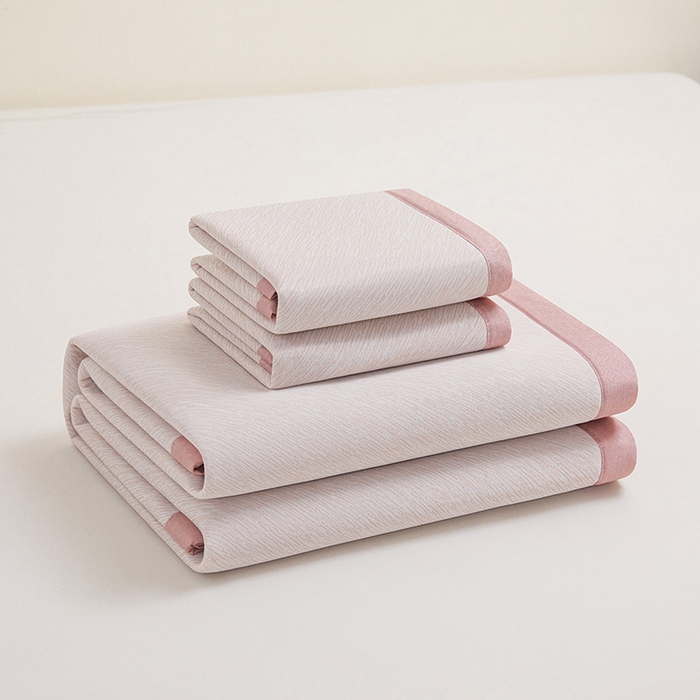 91家纺网 家纺一手货源 找家纺 航途席业 2026新款素锦色织纯冰丝席凉席席子 桃粉