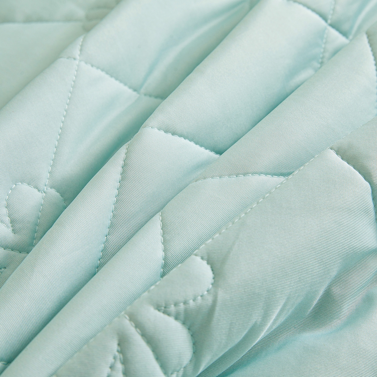 91家纺网 家纺一手货源 找家纺 魅图家纺 2026新款跨境A类凉感丝夏被-中文版 双拼-冰山绿