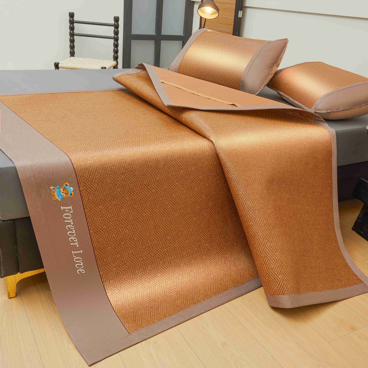 91家纺网 家纺一手货源 找家纺 （总）席匠 2026新款小熊藤席凉席席子