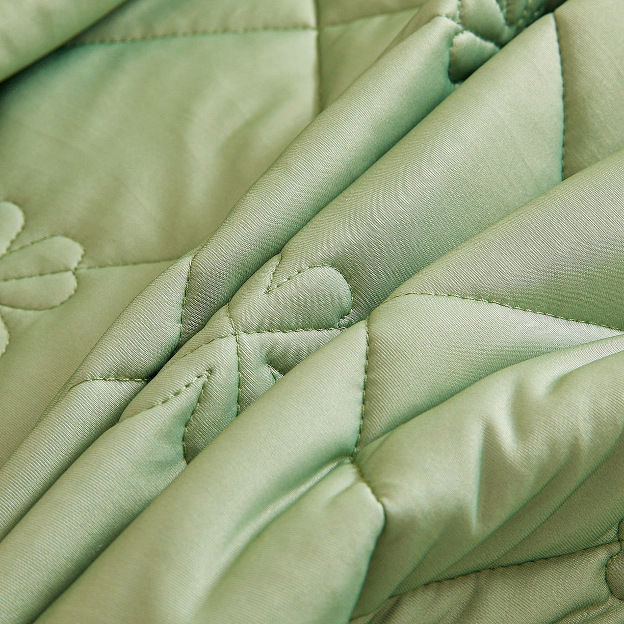 91家纺网 家纺一手货源 找家纺 魅图家纺 2026新款跨境A类凉感丝夏被-英文版 双拼 抹茶绿