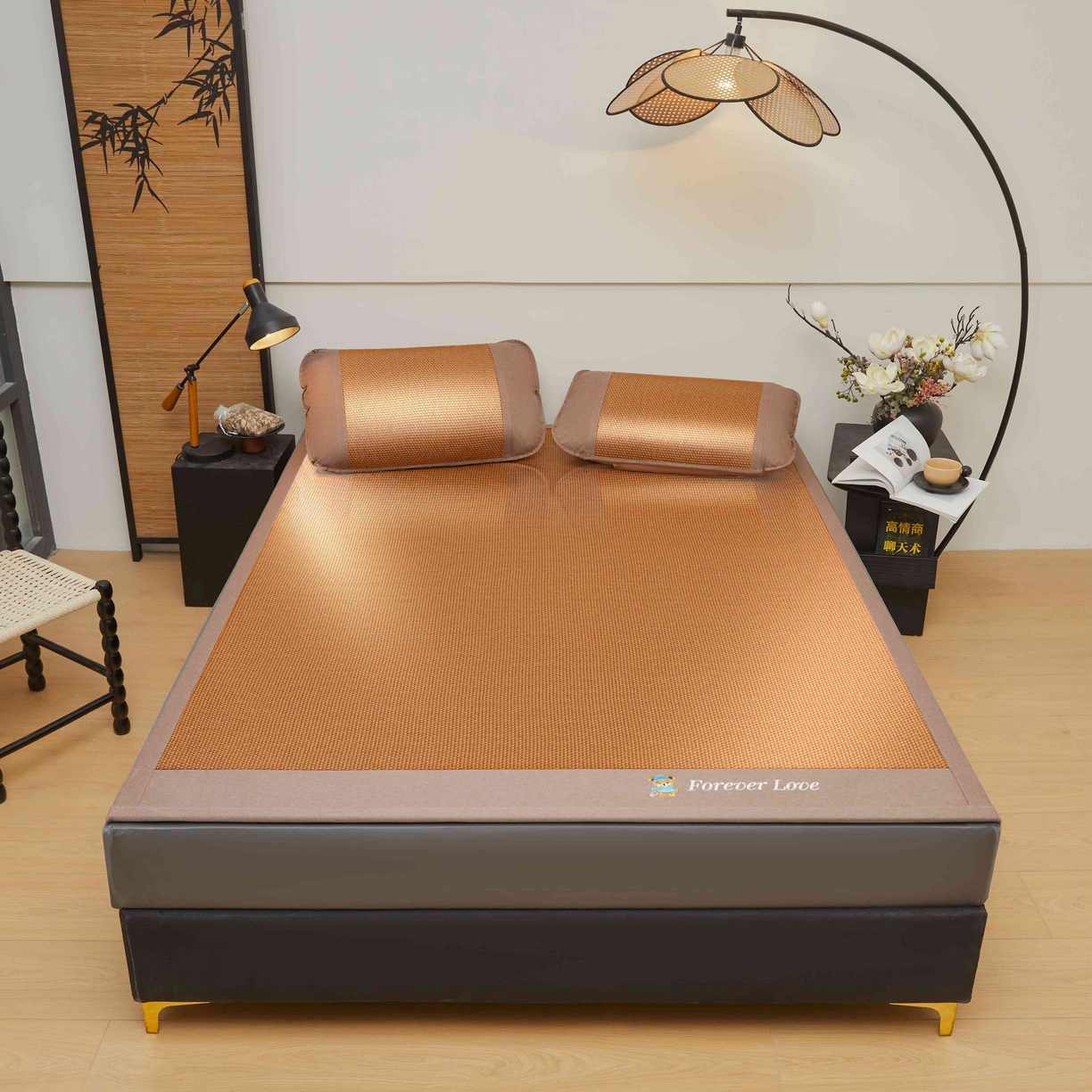 91家纺网 家纺一手货源 找家纺 席匠 2026新款小熊藤席凉席席子 步步高