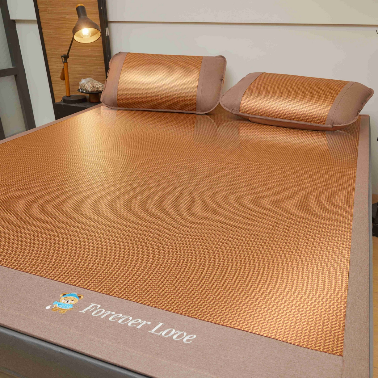 91家纺网 家纺一手货源 找家纺 席匠 2026新款小熊藤席凉席席子 步步高