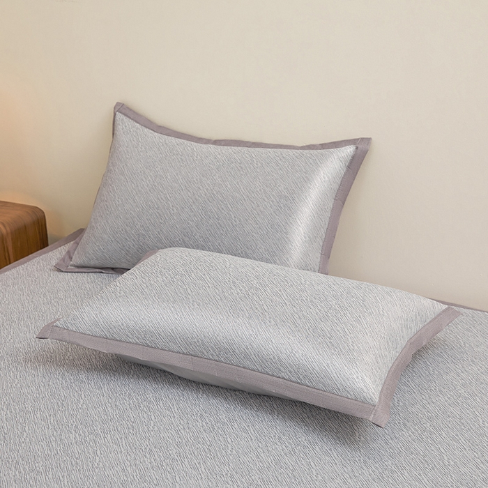 91家纺网 家纺一手货源 找家纺 航途席业 2026新款素锦色织纯冰丝席凉席席子 烟灰